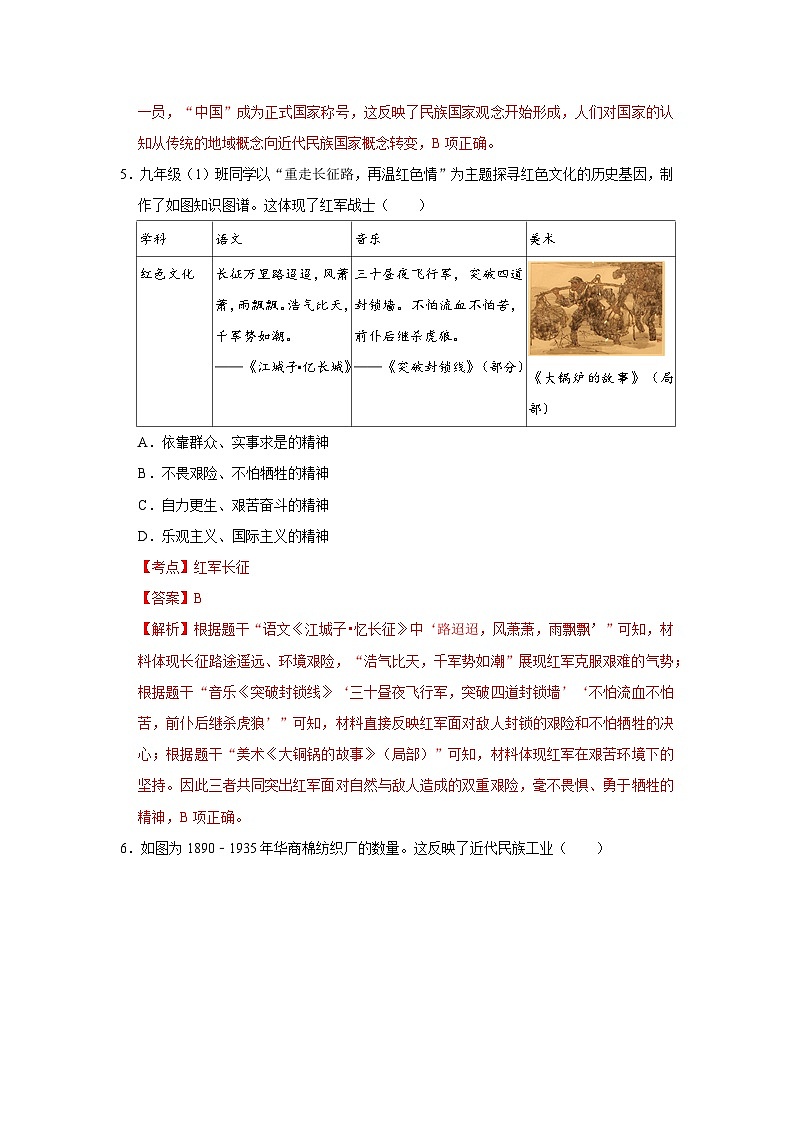 2026年陕西中考历史模拟测试（六）（解析版）第3页