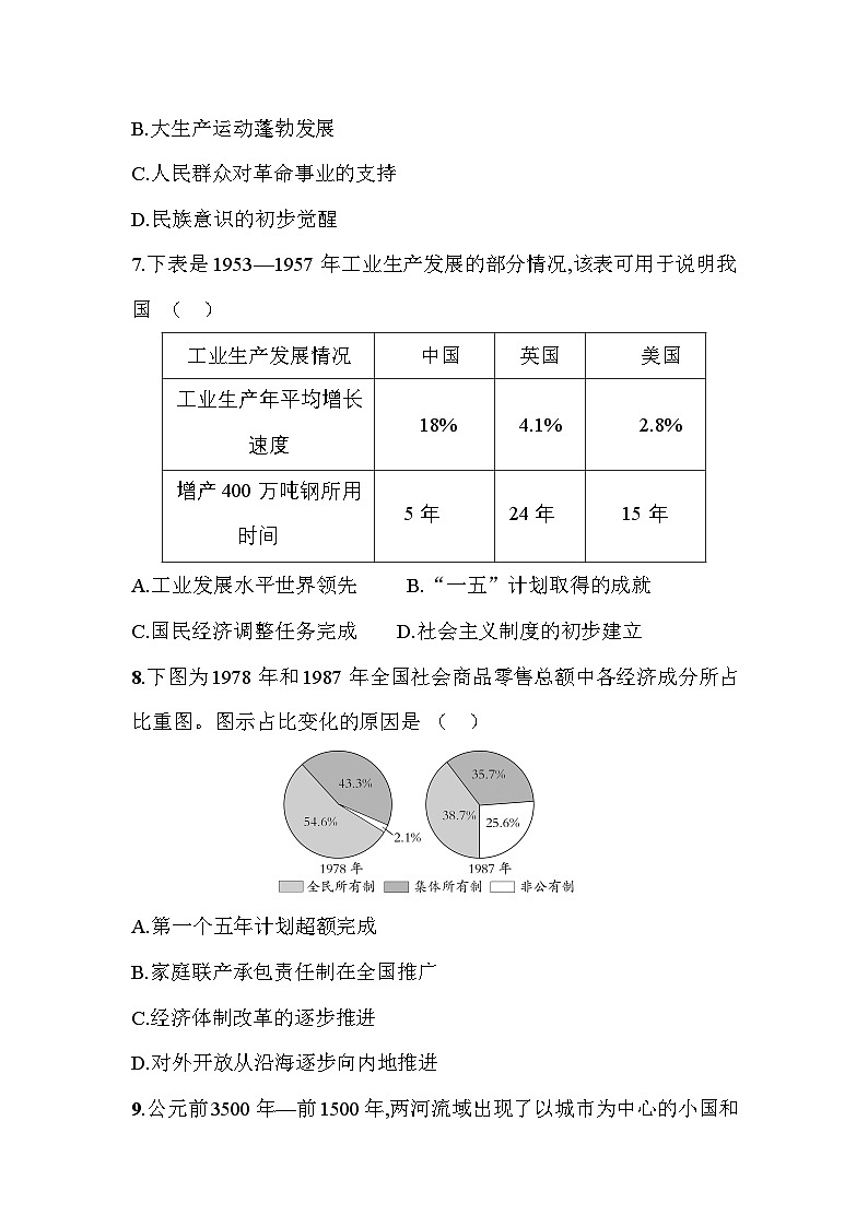宁夏回族自治区2026届初中毕业班九年级历史模拟试题(一)第3页