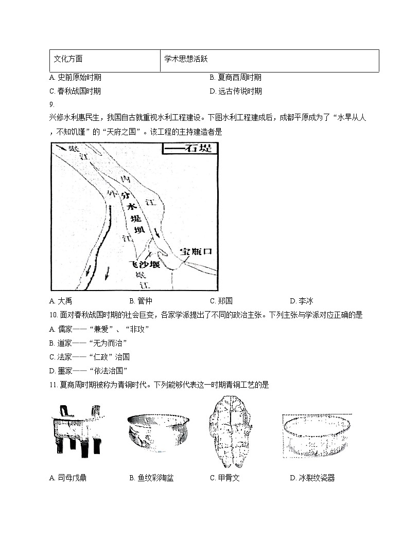 辽宁省葫芦岛市兴城市2025_2026学年第一学期七年级历史期中试卷（文字版，含答案）第2页