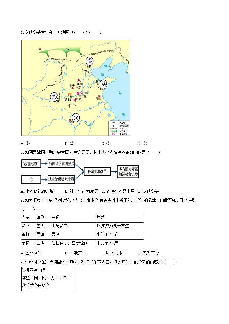2025-2026学年海南省儋州市七年级（上）期末历史试卷（含答案）第2页
