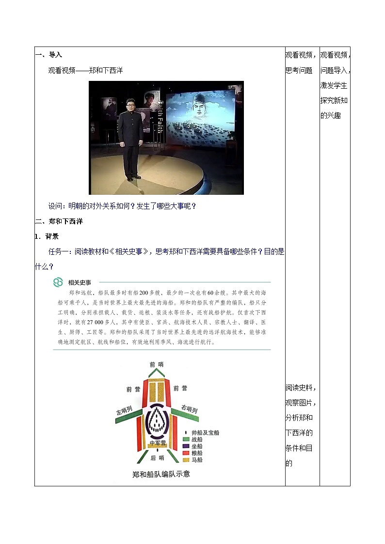 统编版2024初中历史七下3-16《明朝的对外关系》【教学设计】第2页
