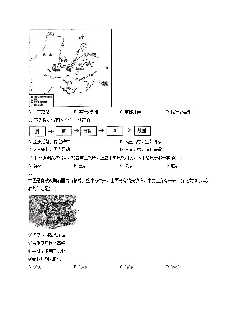 陕西省西安市碑林区2025_2026学年七年级上学期期中考试历史试卷（文字版，含答案）第3页