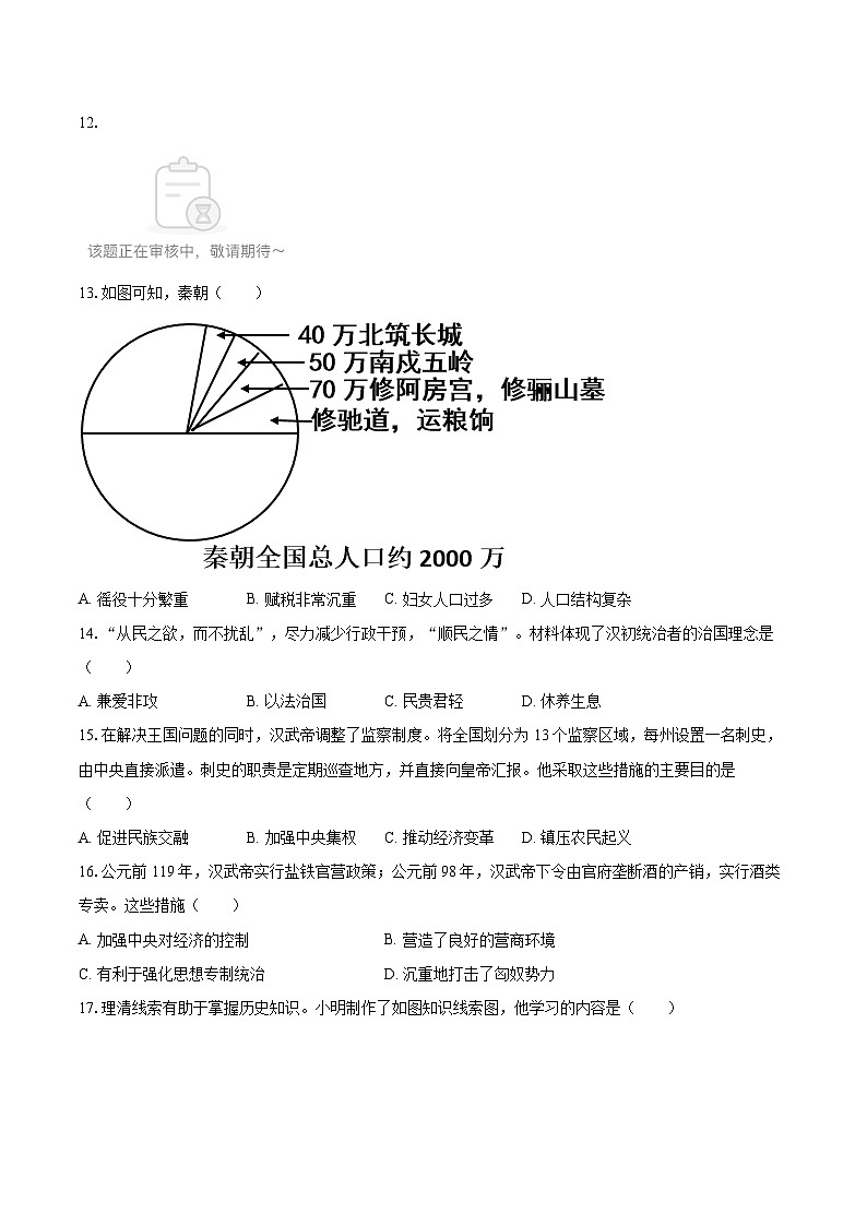 2025-2026学年内蒙古呼伦贝尔市扎兰屯市七年级（上）期末历史试卷-自定义类型第3页