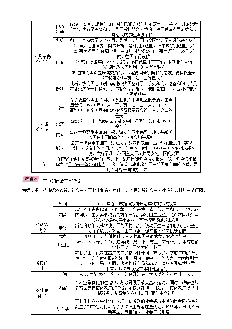 中考历史总复习 模块4世界现代史第20讲《第一次世界大战和战后初期的世界》精讲试题（含答案）03