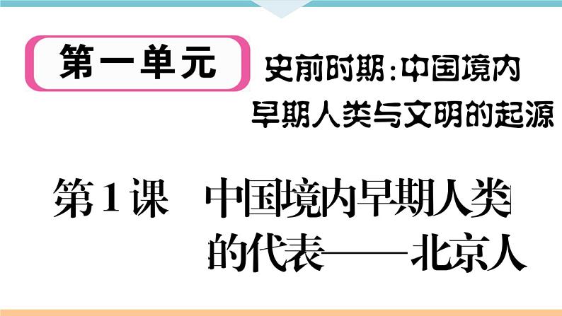 第1课  中国境内早期人类的代表——北京人 练习课件01