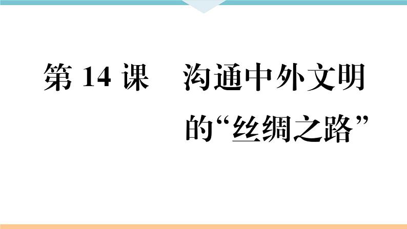 第14课  沟通中外文明的“丝绸之路” 练习课件01