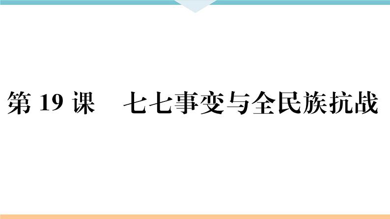 第19课 七七事变与全民族抗战 练习课件01