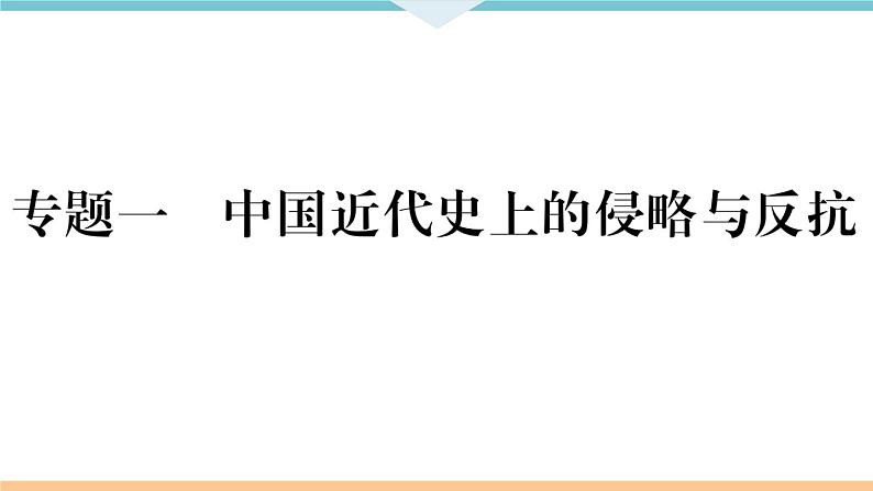 八年级上册期末历史复习 专题一 中国近代史上的侵略与反抗 练习课件第1页