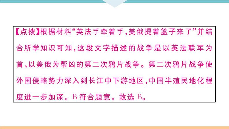 八年级上册期末历史复习 专题一 中国近代史上的侵略与反抗 练习课件第6页