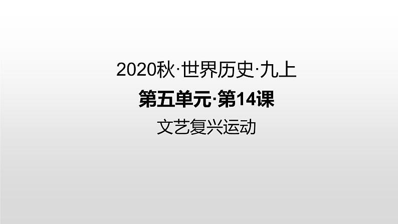 第14课 文艺复兴运动 练习课件01