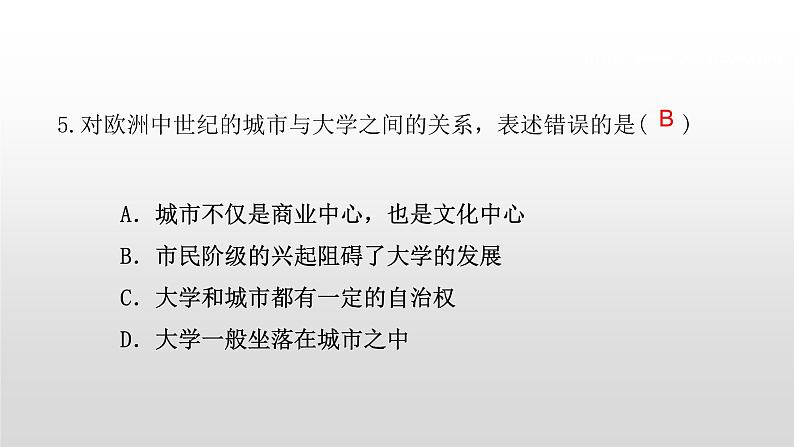 九年级上册历史期末复习 专题2 封建时代的欧洲和亚洲 练习课件06