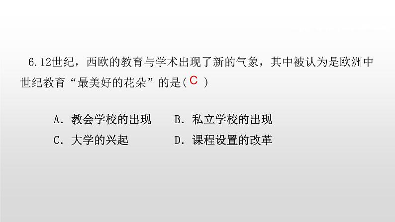 九年级上册历史期末复习 专题4 科技与文化 练习课件07