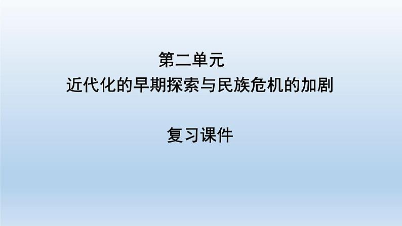 部编版八年级上册第二单元近代化的早期探索与民族危机的加剧复习课件共58页01