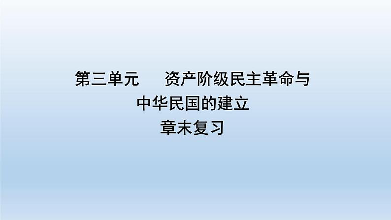 部编版八年级上册第三单元   资产阶级民主革命与中华民国的建立共27页 课件01