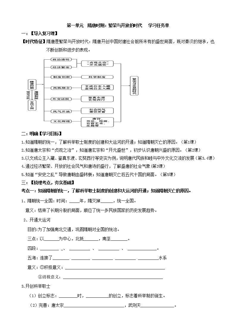 人教部编版七年级下册第一单元试卷（5套+学习任务）01