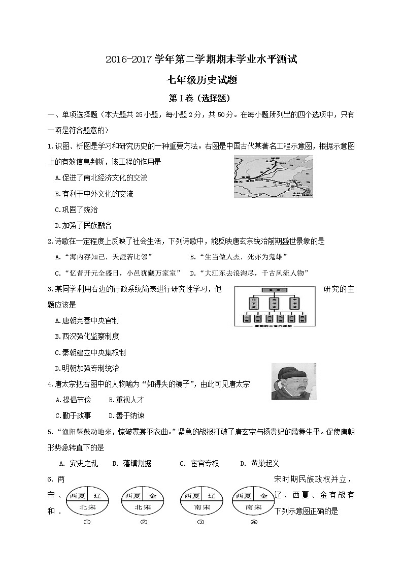 人教版七年级下册期中测试卷（9套）01