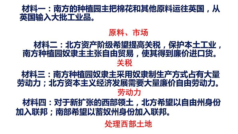 2020-2021学年部编版历史九年级下册第3课 美国内战 课件（29张PPT）07