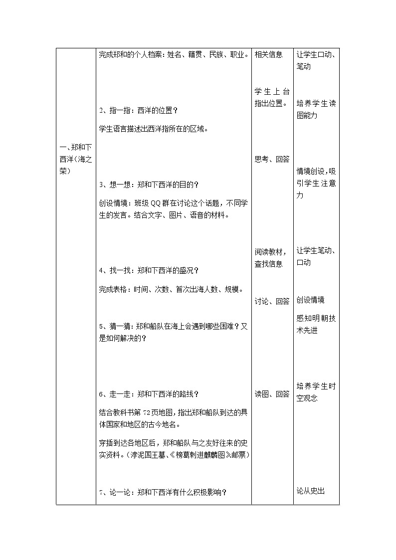 人教部编版七年级历史下册教案第15课 明朝的对外关系02