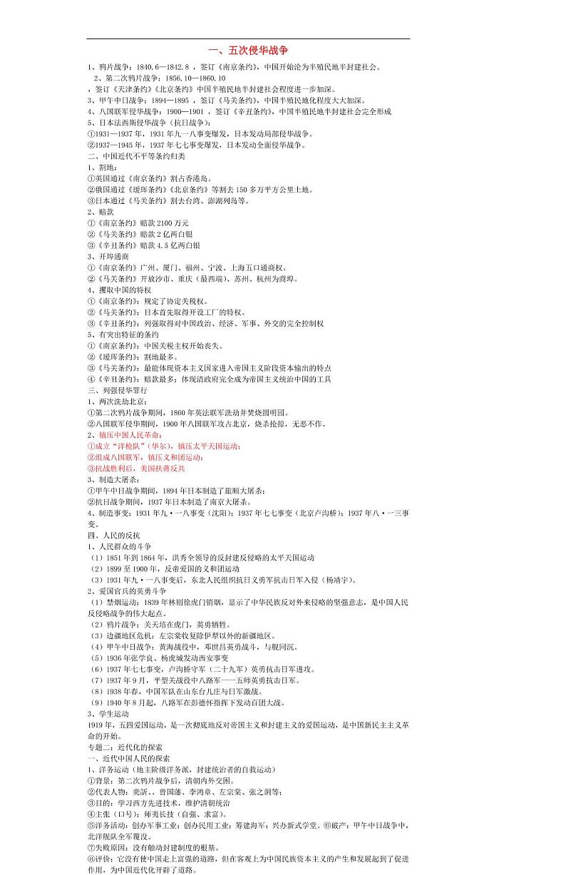 中考历史专题01