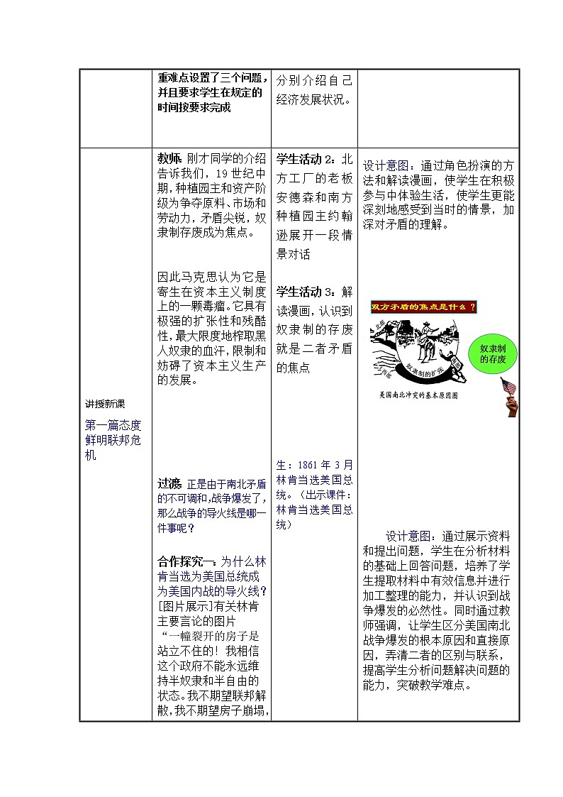 人教部编版历史九年级下册教学设计-3.美国内战03
