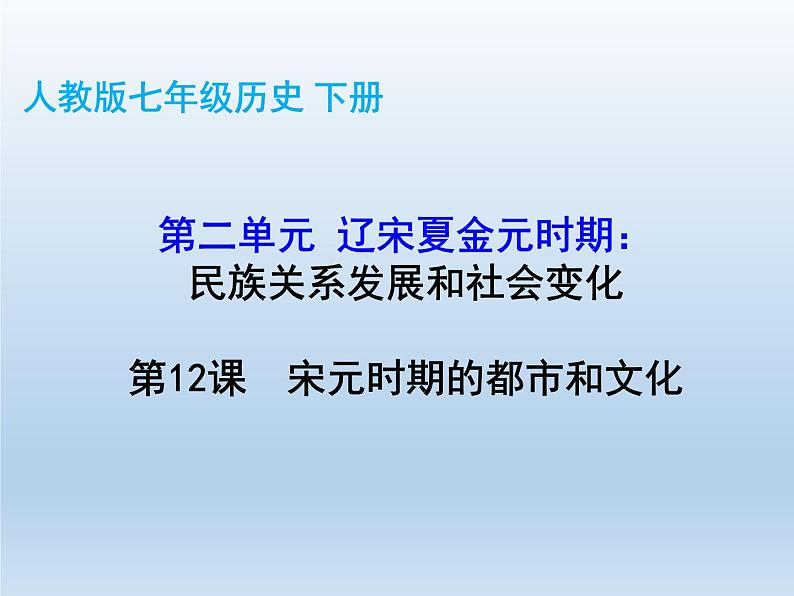 2020-2021学年部编版七年级历史 下册 第二单元 12 宋元时期的都市和文化 课件（共50张PPT）第3页