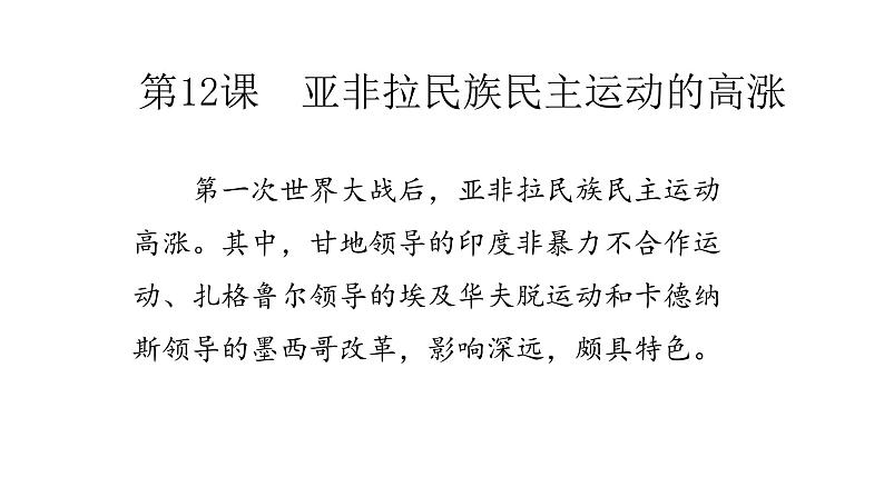 人教部编版2021九年级历史下册第12课亚非拉民族民主运动的高涨 课件PPT07