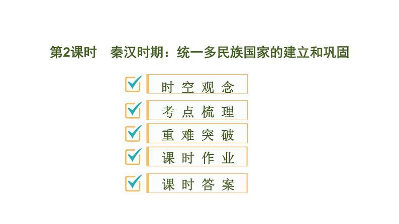 2020春中考历史一轮专题复习课件：中国古代史第2课时+秦汉时期+统一多民族国家的建立和巩固课件01