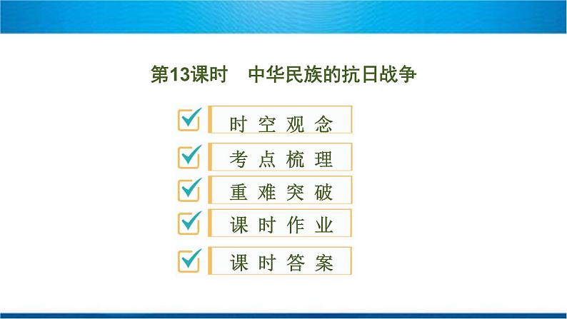 2020春中考历史一轮专题复习课件：中国近代史第13课时+中华民族的抗日战争课件01