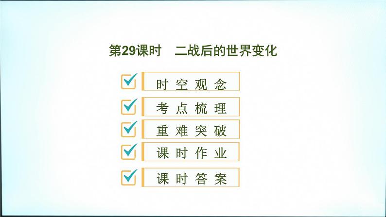 2021春中考历史一轮专题复习课件：世界现代史第29课时　二战后的世界变化01