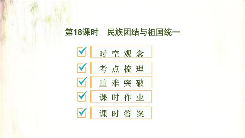 2021春中考历史一轮专题复习课件：中国现代史第18课时　民族团结与祖国统一01