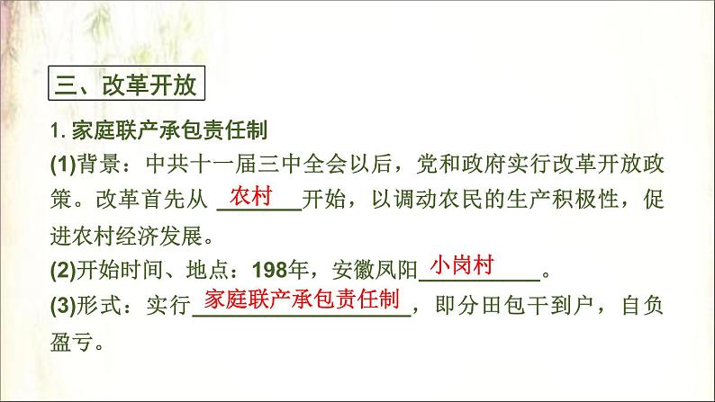 2021春中考历史一轮专题复习课件：中国现代史第17课时　中国特色社会主义道路07