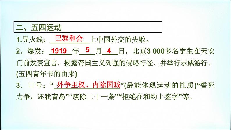 2020春中考历史一轮专题复习课件：中国近代史第11课时+新民主主义革命的开始课件07