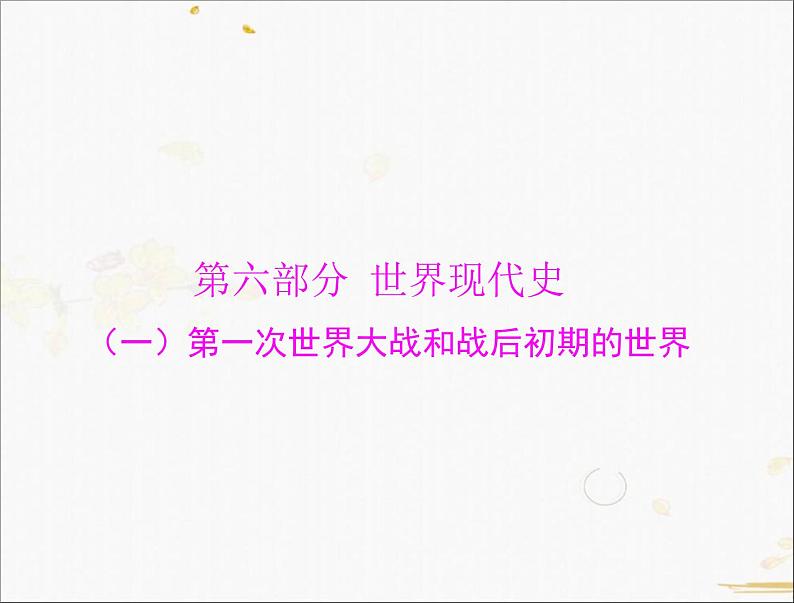 2021年广东中考历史一轮复习课件：第一篇 教材梳理之世界现代史 （4份打包）01