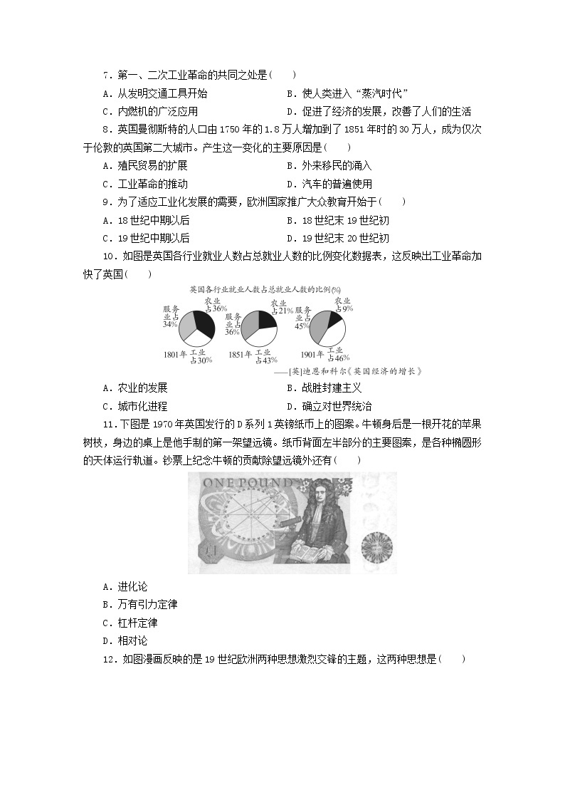 人教版2021年九年级历史下册单元测试卷含解析打包6套新人教版02