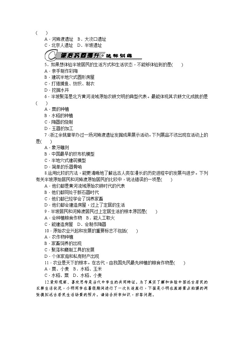 第2课 原始农耕生活 习题 含答案02