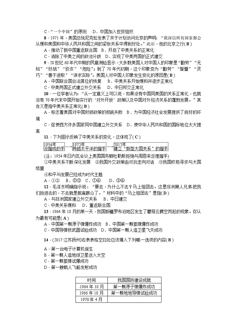 人教版历史八级下册第五、六单元测试题02