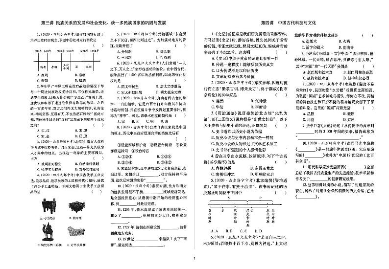 2021年春人教部编版历史  中考专项训练 ——（选择题、填空题）02
