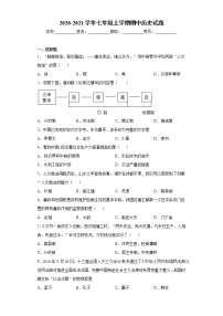 湖北省黄冈实验中学2020-2021学年七年级上学期期中历史试题（word版 含答案）