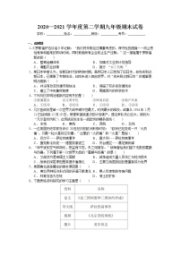 2020—2021学年人教版历史九年级下册期末试卷第二套（含答案解析）