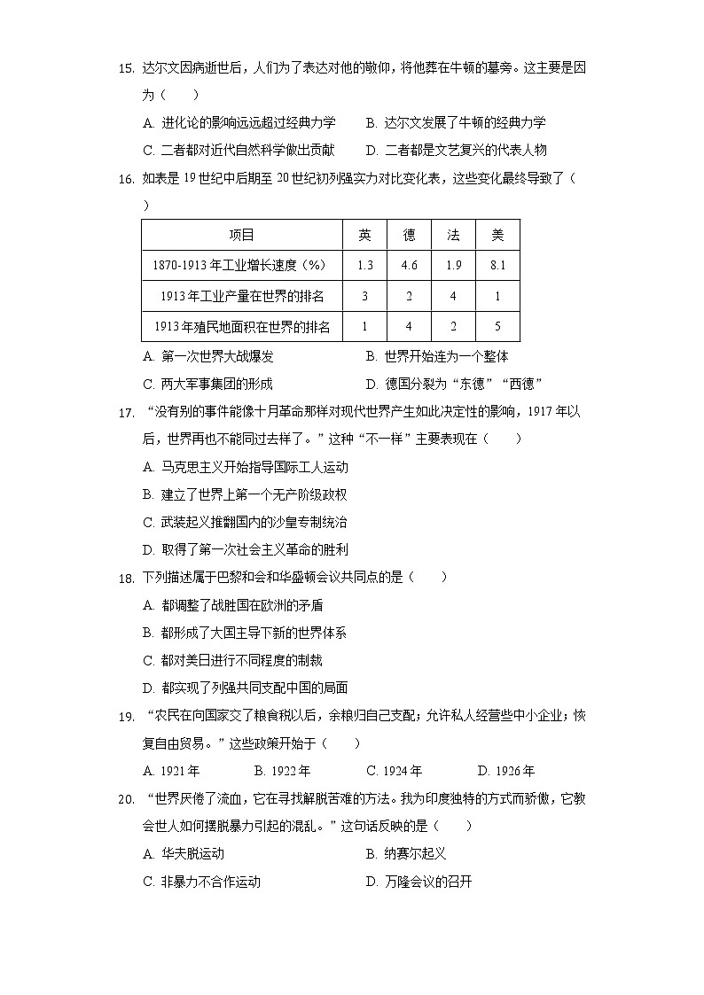 2020年四川省攀枝花市中考历史试卷03