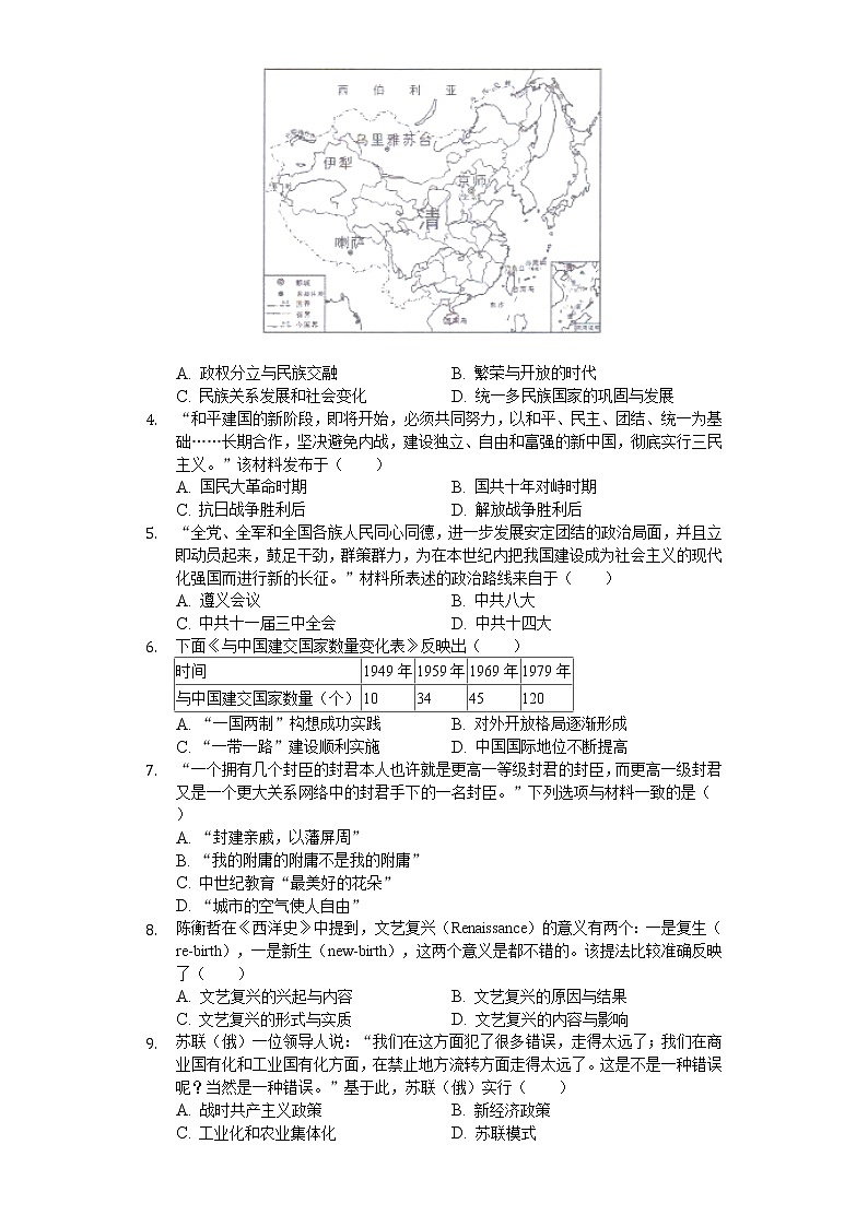 2020年湖南省长沙市中考历史试卷02