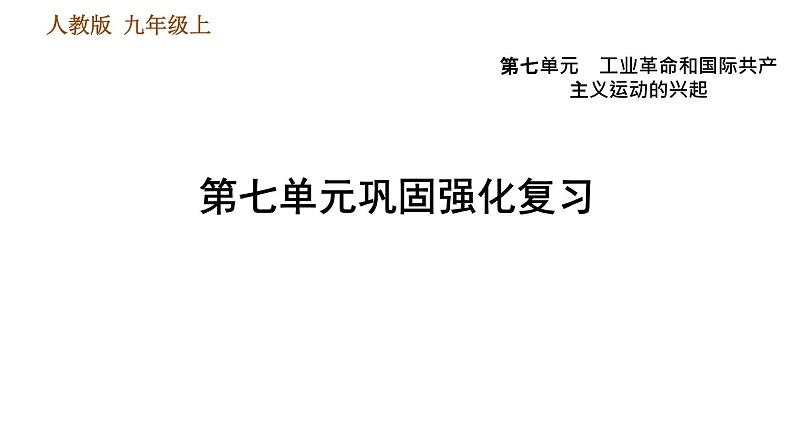 人教版九年级上册历史课件 第7单元 巩固强化复习01