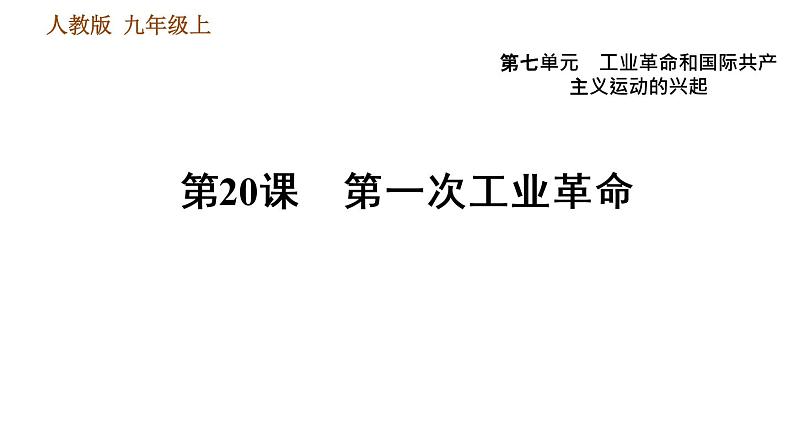 人教版九年级上册历史课件 第7单元 第20课　第一次工业革命01