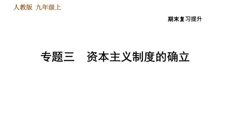 人教版九年级上册历史课件 期末复习提升 专题三　资本主义制度的确立01