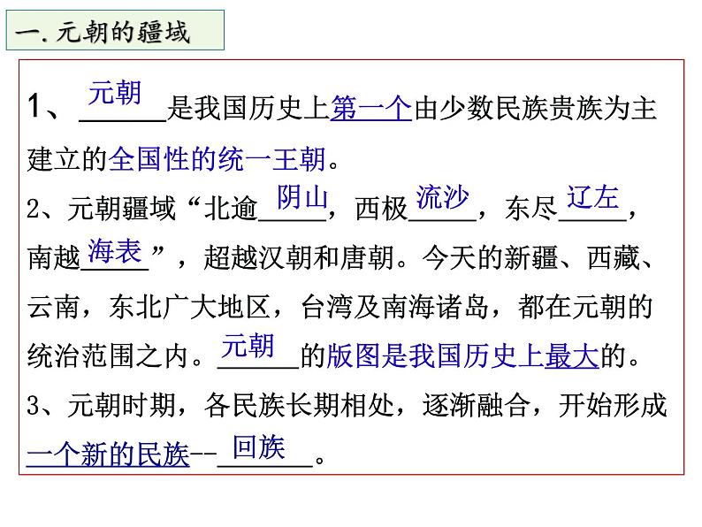 人教部编历史七年级下册第11课  元朝的统治课件07