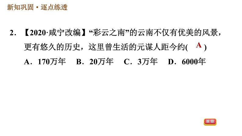 人教版七年级上册历史习题课件 第1单元 第1课　中国境内早期人类的代表——北京人05