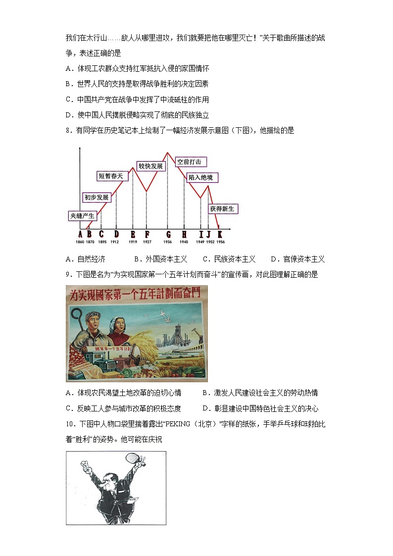 2021年江苏省扬州市中考历史试题真题及答案02