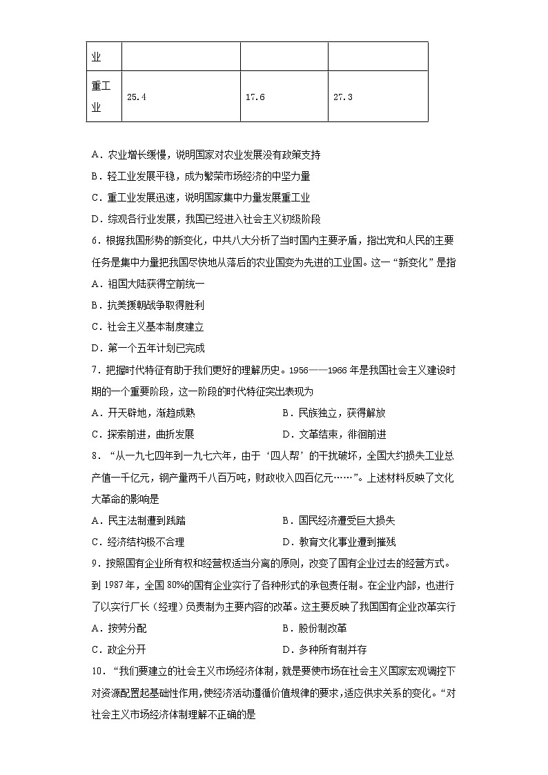 山西省孝义市2020-2021学年八年级下学期期中历史试题（word版 含答案）02