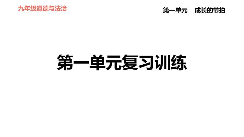 部编版七年级上册道德与法治课件 第一单元 复习训练第1页