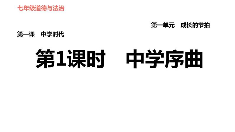 人教版七年级上册道德与法治课件 第一单元 第一课 第1课时　中学序曲第1页